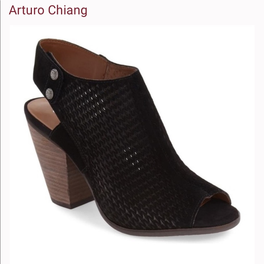 Arturo Chiang Janel Perforated Slingback Booties 7.5